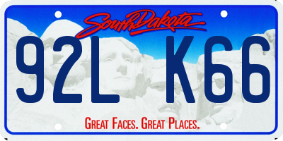 SD license plate 92LK66