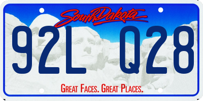 SD license plate 92LQ28