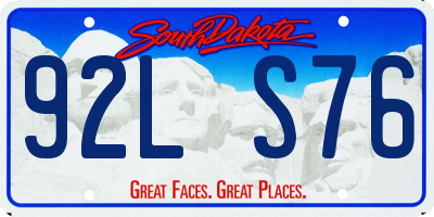 SD license plate 92LS76