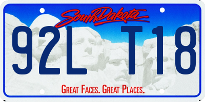 SD license plate 92LT18