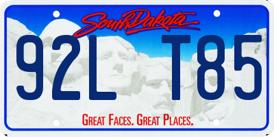 SD license plate 92LT85