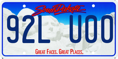 SD license plate 92LU00