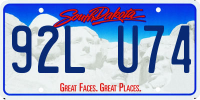 SD license plate 92LU74