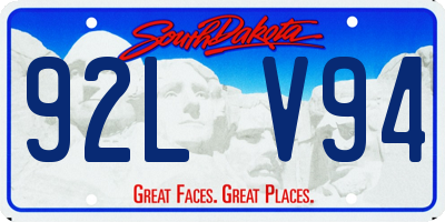 SD license plate 92LV94