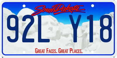 SD license plate 92LY18