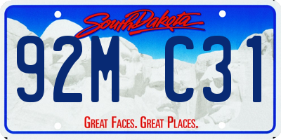 SD license plate 92MC31