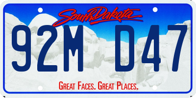 SD license plate 92MD47