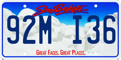 SD license plate 92MI36