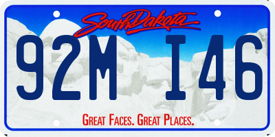 SD license plate 92MI46