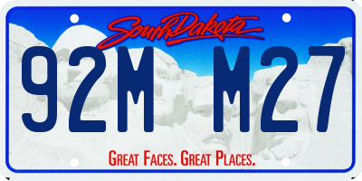 SD license plate 92MM27