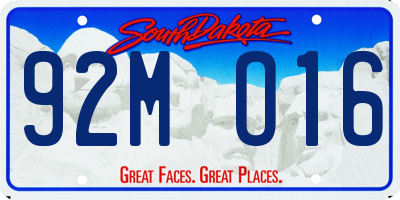 SD license plate 92MO16