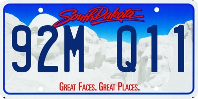 SD license plate 92MQ11