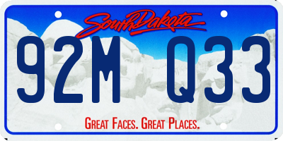 SD license plate 92MQ33