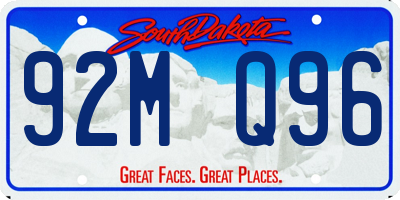 SD license plate 92MQ96