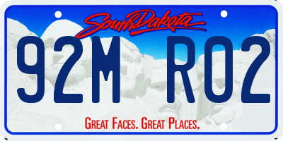 SD license plate 92MR02