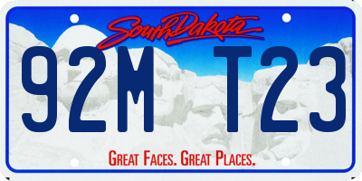 SD license plate 92MT23