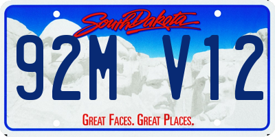 SD license plate 92MV12