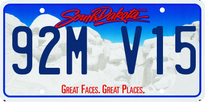 SD license plate 92MV15