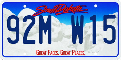 SD license plate 92MW15
