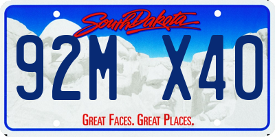 SD license plate 92MX40