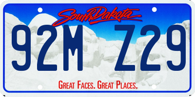 SD license plate 92MZ29