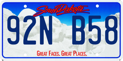 SD license plate 92NB58