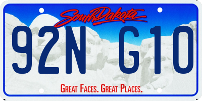 SD license plate 92NG10