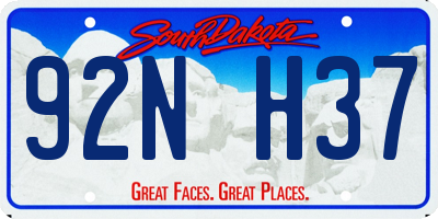 SD license plate 92NH37