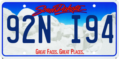 SD license plate 92NI94