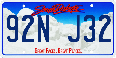 SD license plate 92NJ32