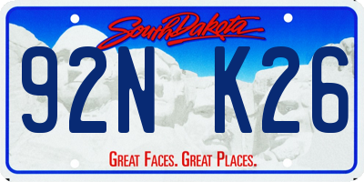 SD license plate 92NK26