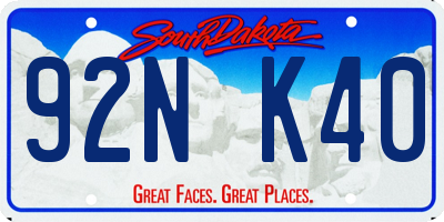 SD license plate 92NK40