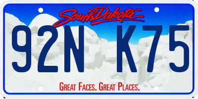 SD license plate 92NK75