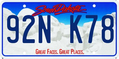 SD license plate 92NK78