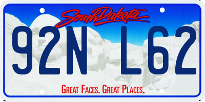 SD license plate 92NL62