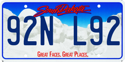 SD license plate 92NL92