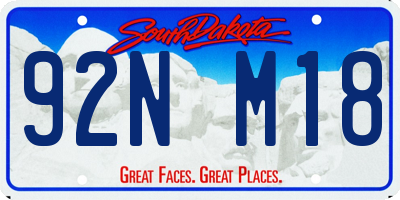 SD license plate 92NM18