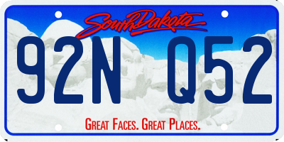 SD license plate 92NQ52