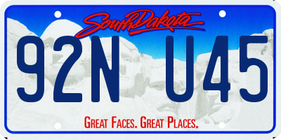 SD license plate 92NU45