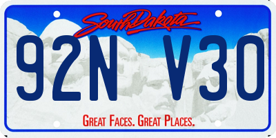 SD license plate 92NV30