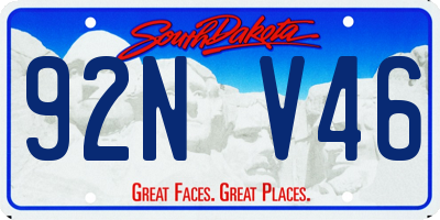 SD license plate 92NV46