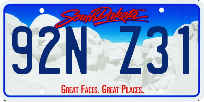 SD license plate 92NZ31