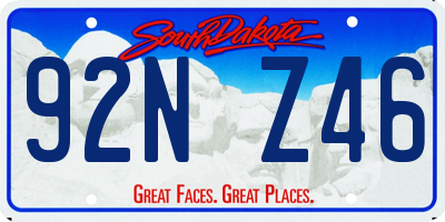 SD license plate 92NZ46