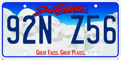 SD license plate 92NZ56