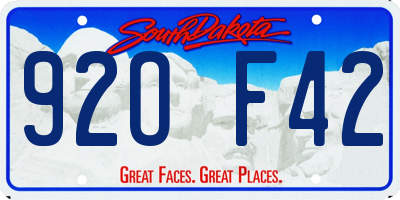 SD license plate 92OF42