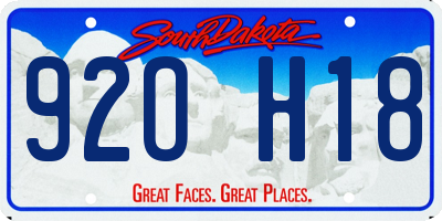 SD license plate 92OH18