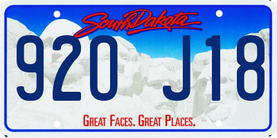 SD license plate 92OJ18