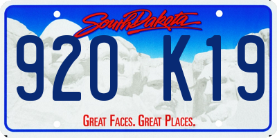 SD license plate 92OK19