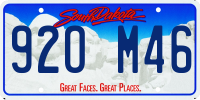 SD license plate 92OM46