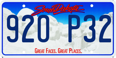 SD license plate 92OP32